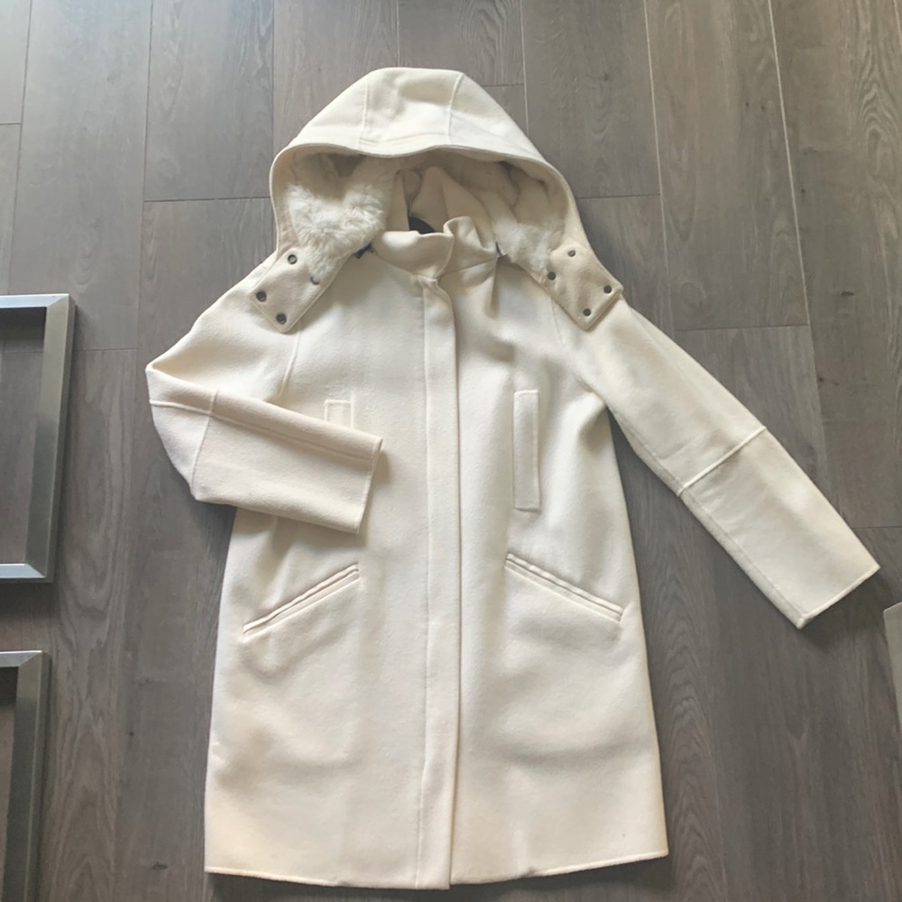 Vince Wool Coat w Removable Fur Hood